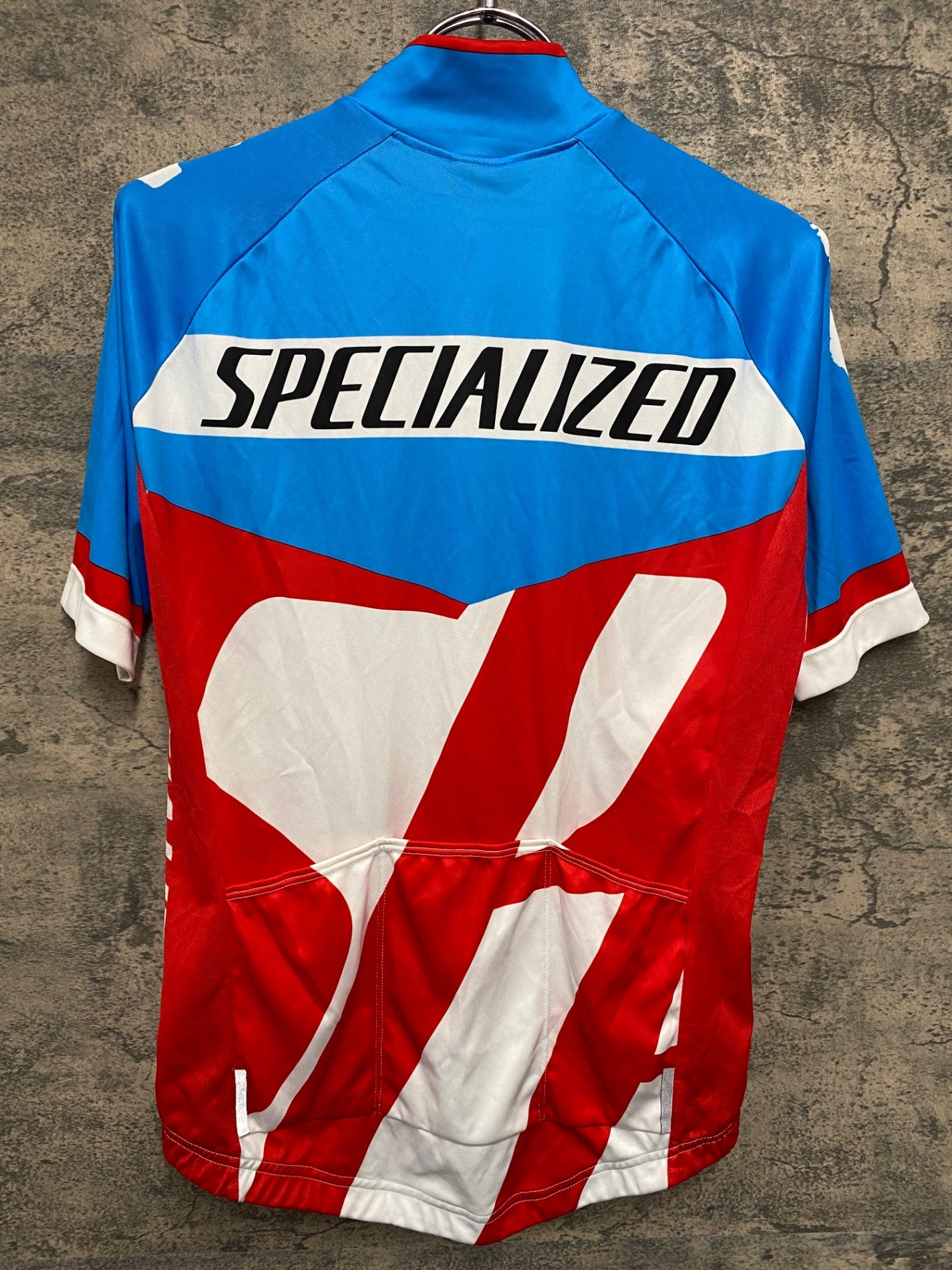JR084 スペシャライズド SPECIALIZED 半袖 サイクルジャージ 赤 水色 S