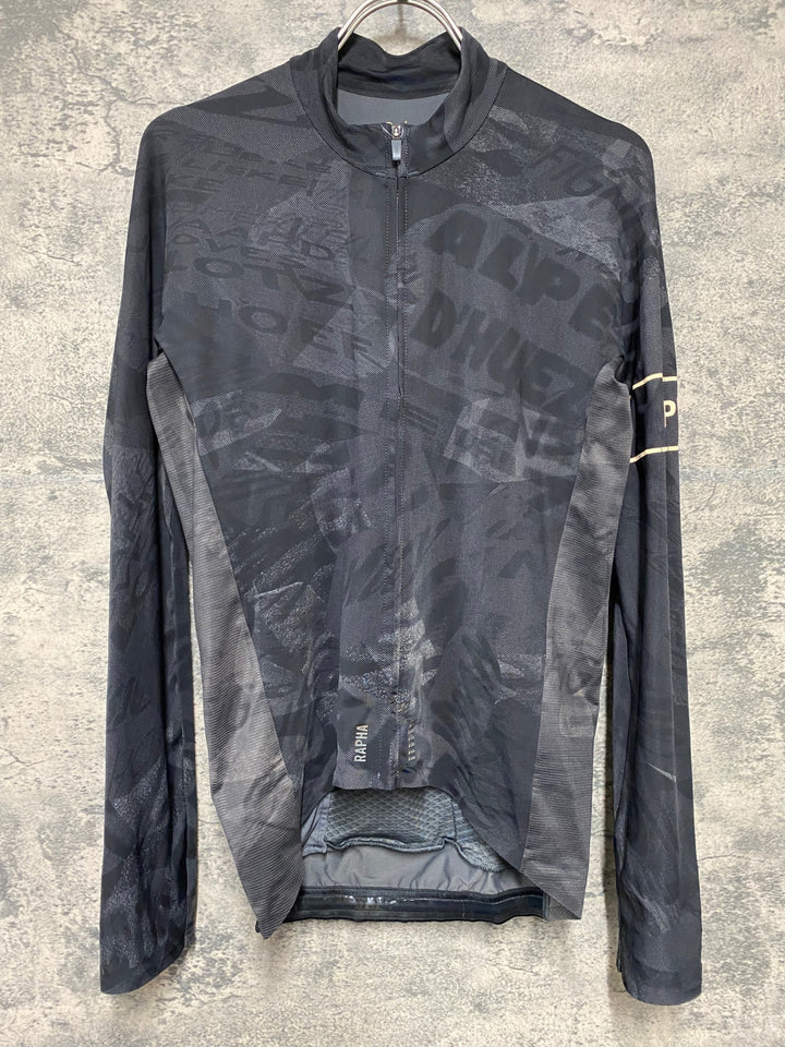 JM647 ラファ Rapha PRO TEAM LS TRAINING JERSEY RACE PRINT PACK 長袖 サイクルジャージ 黒 M