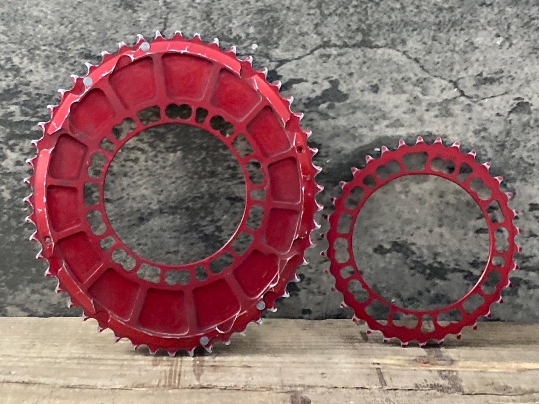 KP729 ローター ROTOR Q-RINGS チェーンリング セット赤 50/34T 110BCD 11s 5H