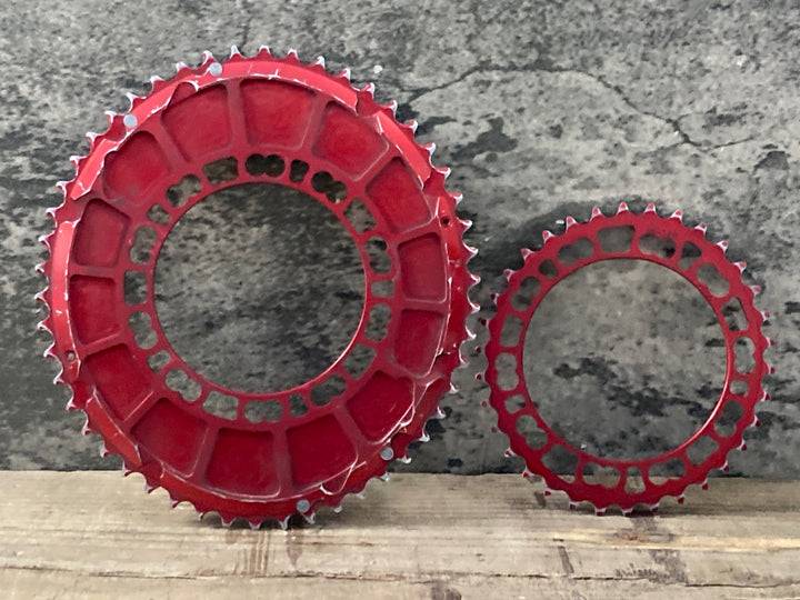 KP729 ローター ROTOR Q-RINGS チェーンリング セット赤 50/34T 110BCD 11s 5H