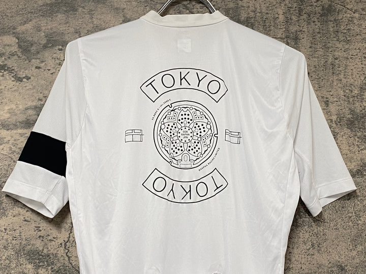 KJ109 ラファ Rapha MEN'S CLUBHOUSE JERSEY TOKYO 半袖 サイクルジャージ 白 L ※ほつれ,汚れ