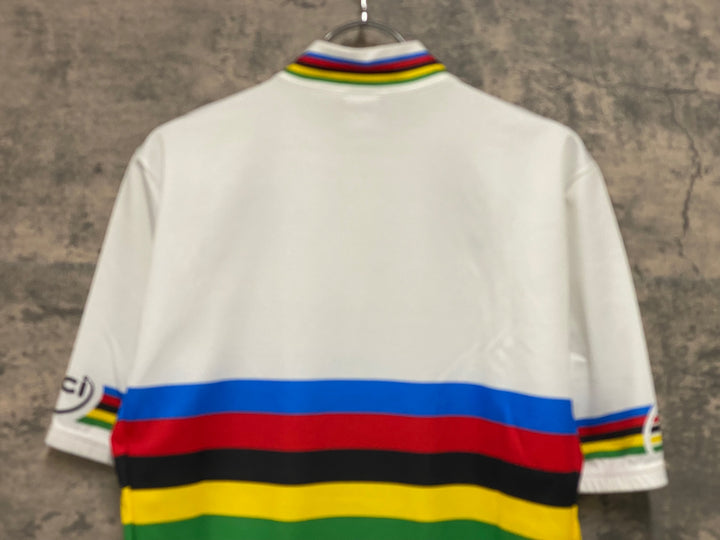 JB027 サンティーニ Santini 半袖 サイクルジャ―ジ 白 XL ハーフジップ
