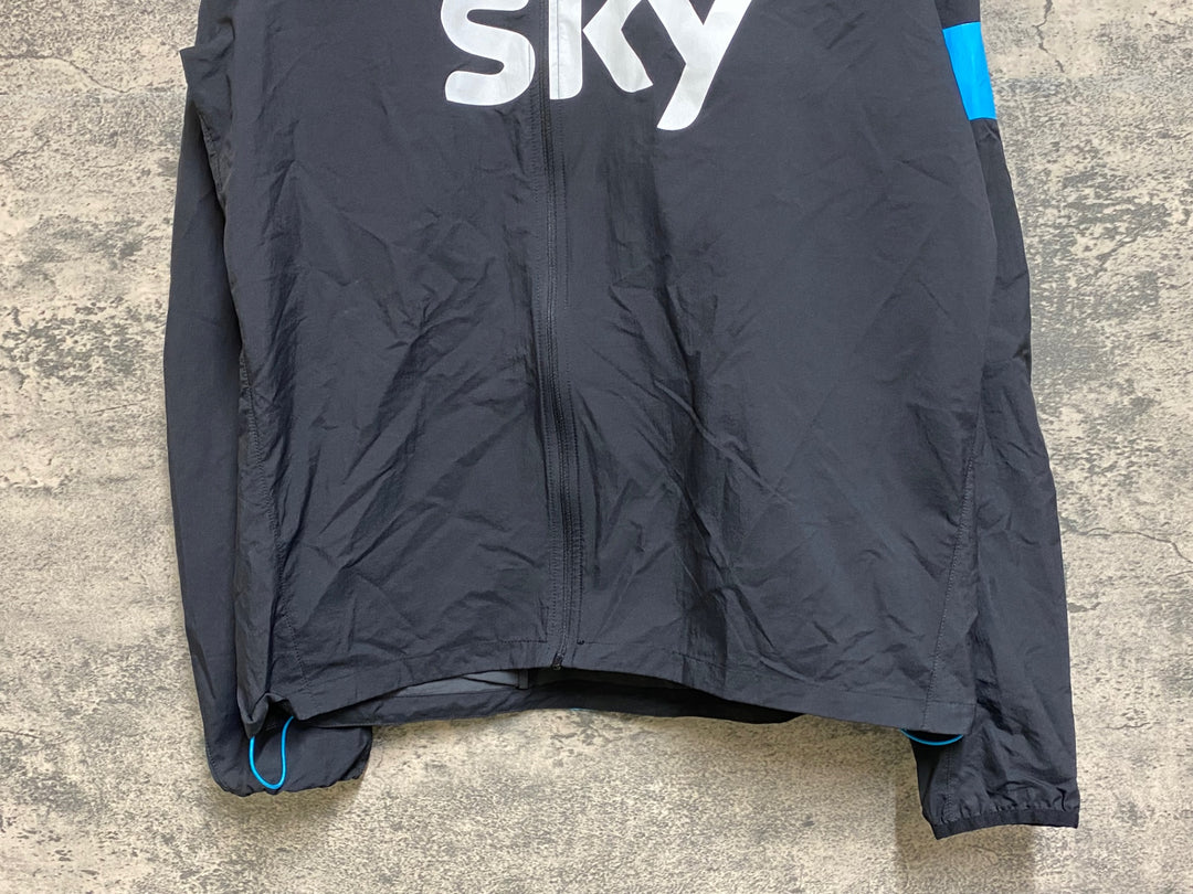 JN161 ラファ Rapha SPRAY JACKET 長袖 ウィンドブレーカー 黒 L TEAM Sky