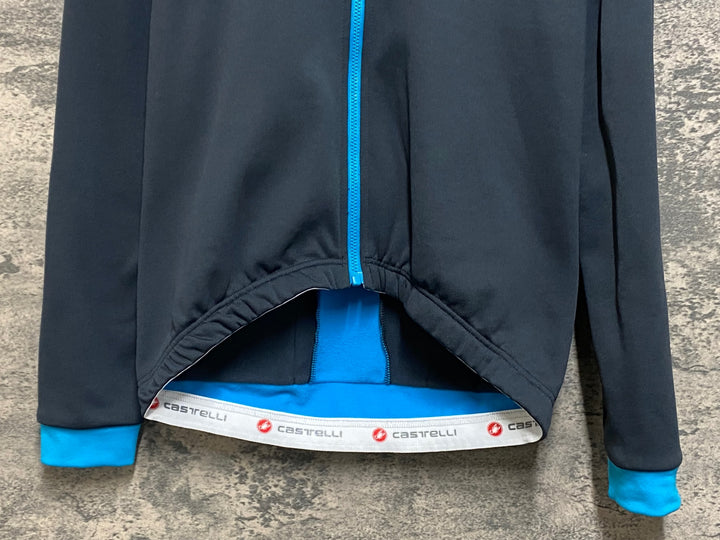 JO285 カステリ CASTELLI 長袖サイクルジャージ 灰色 S 裏起毛