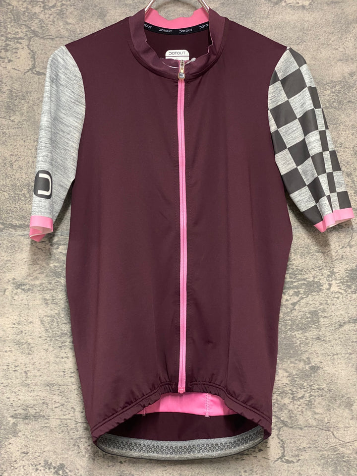 KM230 ドットアウト DOTOUT FANATICA JERSEY 半袖 サイクルジャージ 赤グレー S