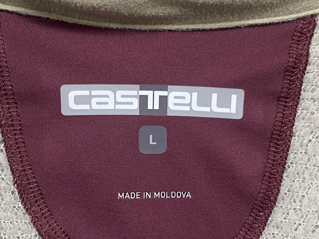 KG693 カステリ CASTELLI ALPHA 150 JACKET 長袖 サイクルジャケット ボルドー L 裏起毛