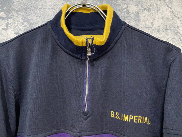 JG244 ラファ Rapha IMPERIAL WORKS CLUB JERSEY 半袖 サイクルジャージ ハーフジップ 黒 S