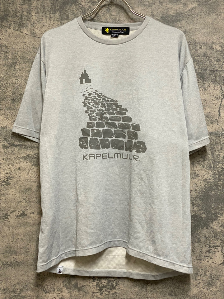 JN789 リオンドカペルミュール Lion de KAPELMUUR 半袖 ドライTシャツ 背ポケット付き グレー L