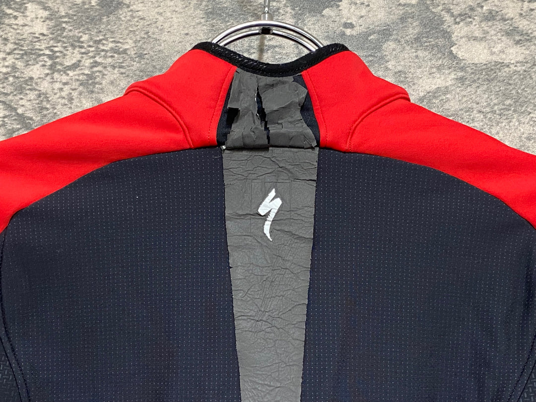 KD679 スペシャライズド SPECIALIZED SL13 長袖 サイクルジャケット 赤 黒 M 裏起毛 ※反射材劣化剥がれ