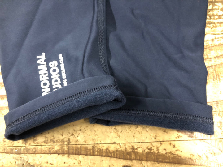 KM748 パスノーマルスタジオ PAS NORMAL STUDIOS LOGO KNEE WARMERS ニーウォーマー 紺 M 裏起毛
