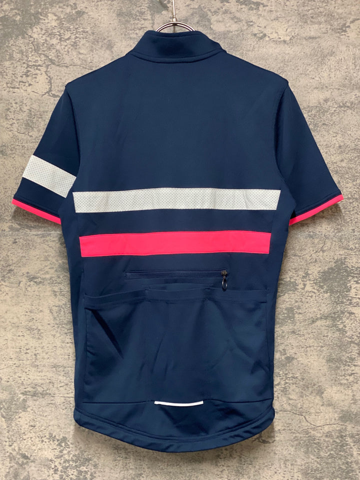 KH991 ラファ Rapha BREVET JERSEY 半袖 サイクルジャージ 紺 S