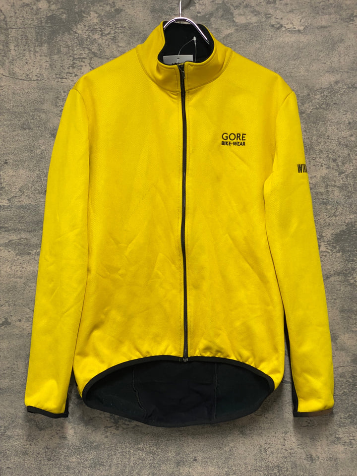 JZ004 ゴアバイクウェア GORE BIKE WEAR 長袖 サイクルジャケット 黃 M 裏起毛 WINDSTOPPER