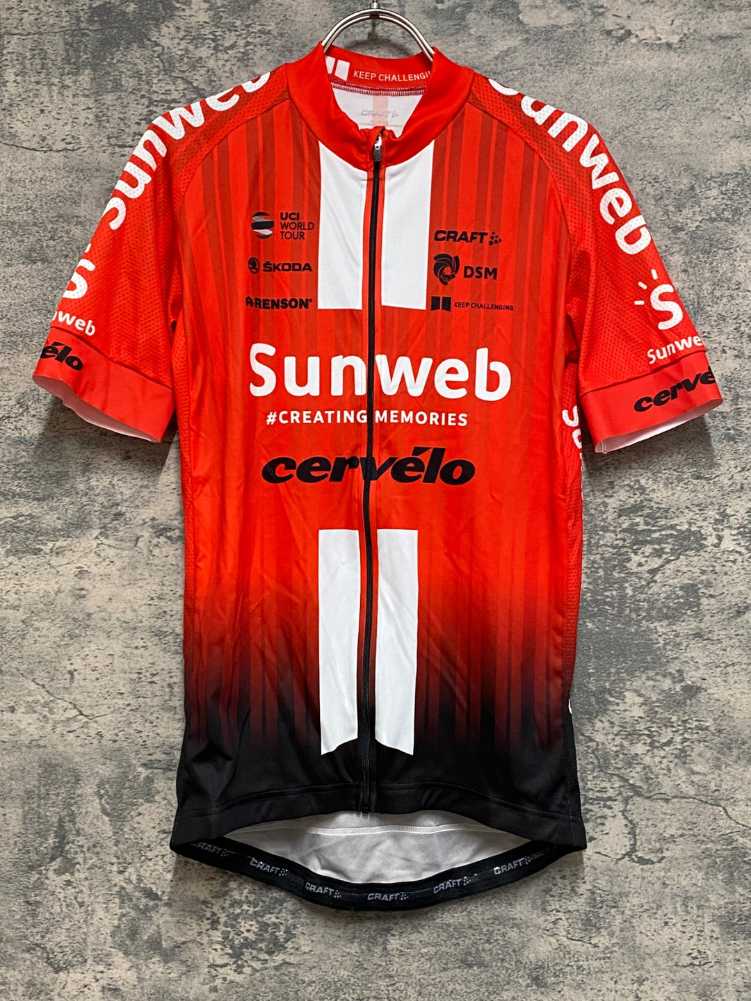 JN207 クラフト CRAFT 半袖 サイクルジャージ 赤 M Team Sunweb