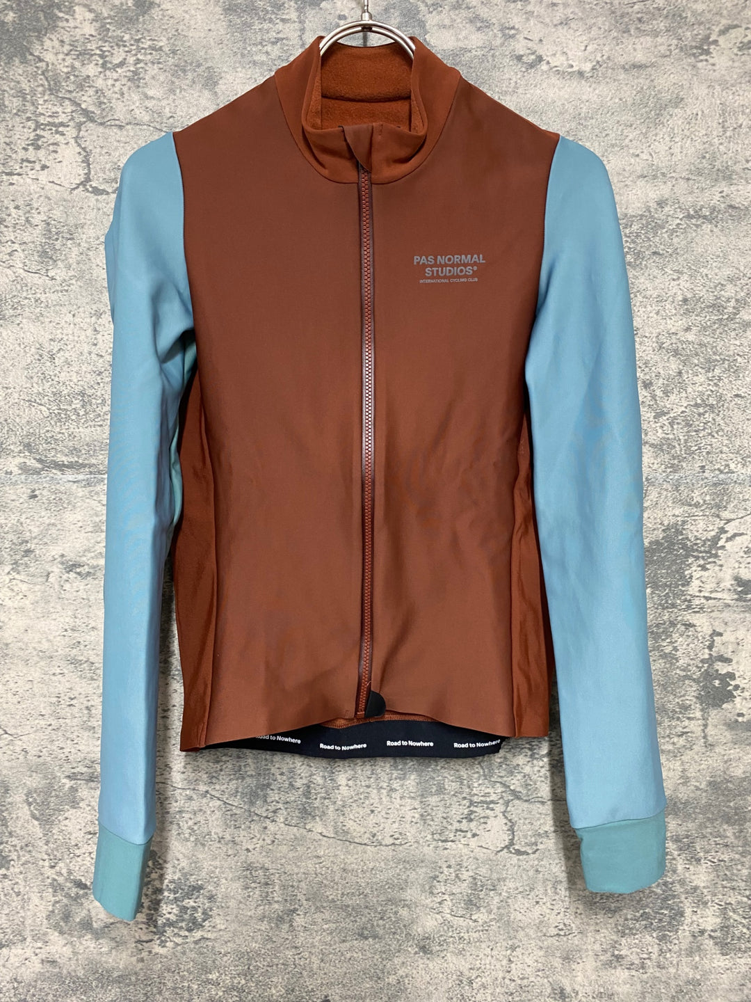 JY486 パスノーマルスタジオ PAS NORMAL STUDIOS Mechanism Thermal Long Sleeve Jersey 長袖 サイクルジャージ オレンジ スカイブルー S 裏起毛