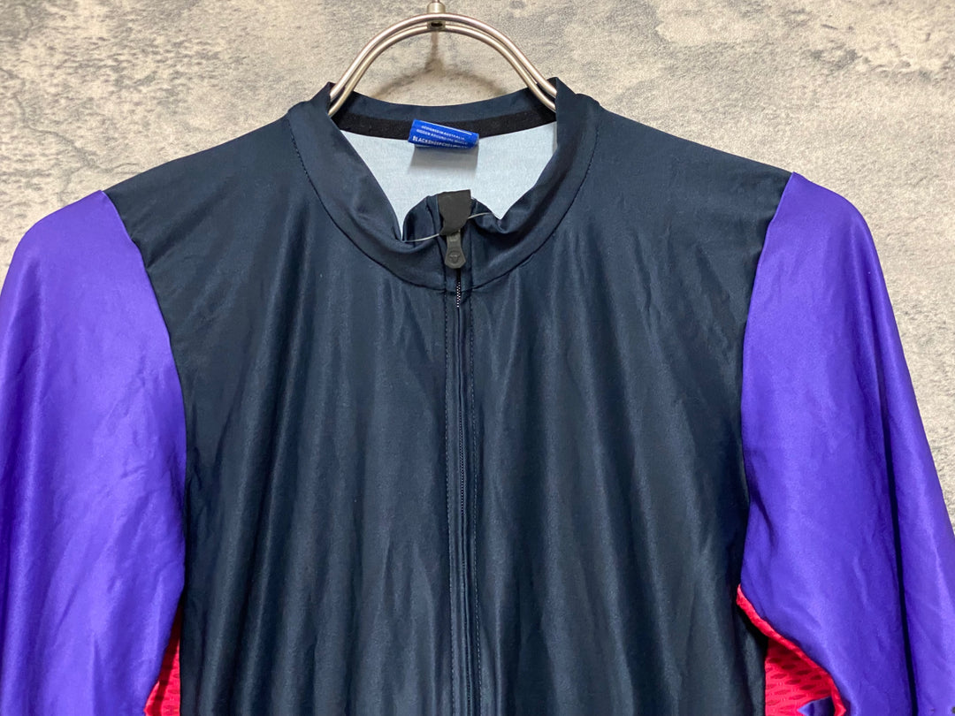 JO703 ブラックシープ BLACK SHEEP RACE FIT 半袖 サイクルジャージ 黒 紫 L ※スレ