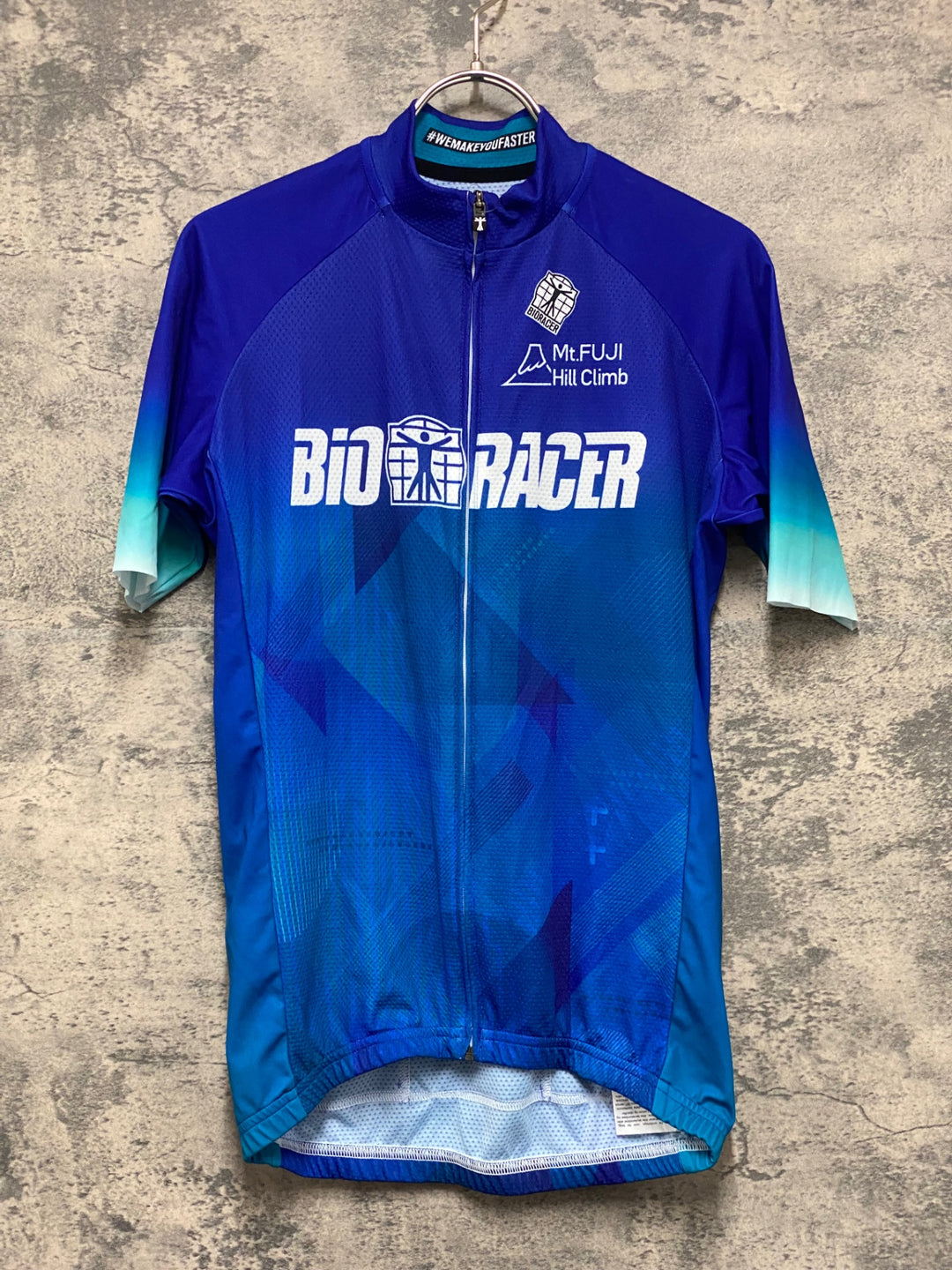 KG274 ビオレーサー BiO RACER 半袖 サイクルジャージ 青 紺 3/M 富士ヒル