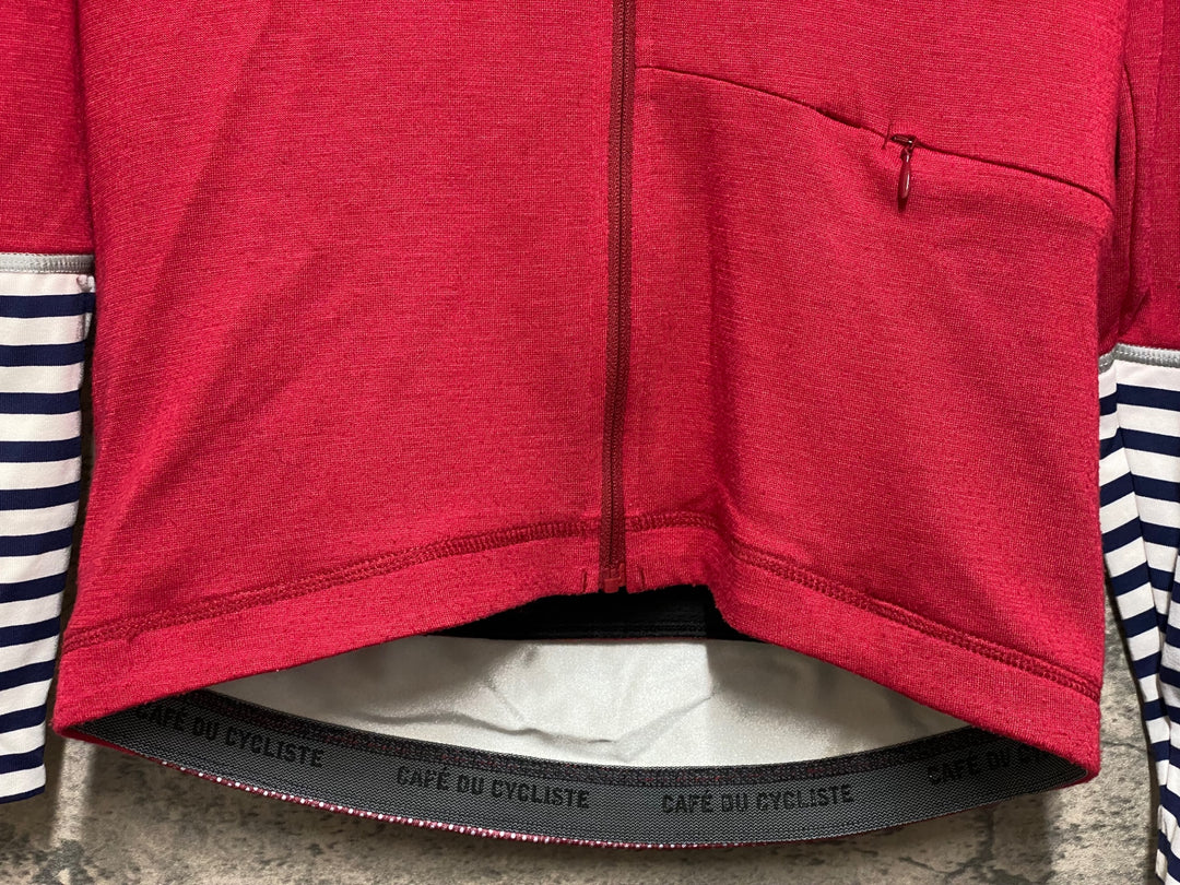 JQ527 カフェドシクリステ Cafe du Cycliste Arlette Men 長袖サイクルジャージ 赤 XS