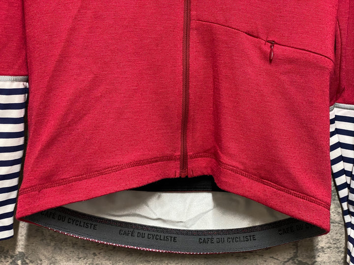 JQ527 カフェドシクリステ Cafe du Cycliste Arlette Men 長袖サイクルジャージ 赤 XS