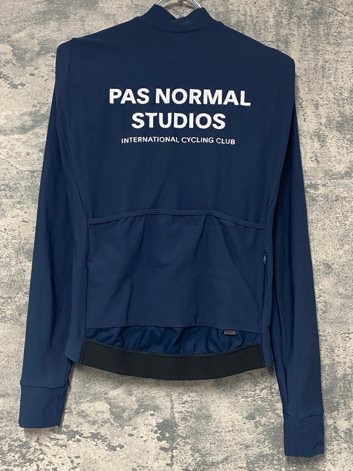 KK077 パスノーマルスタジオ PAS NORMAL STUDIOS 長袖 サイクルジャージ 紺 S 裏起毛