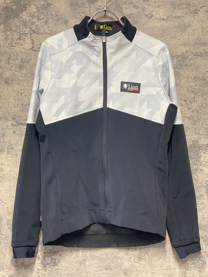 KJ828 リオンドカペルミュール Lion de kapelmuur 長袖 サイクルジャケット 白黒 ASIA M 裏起毛