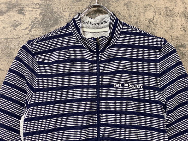 KN641 カフェドシクリステ Cafe du Cycliste FRANCINE Man 半袖 サイクルジャージ 紺 白 S