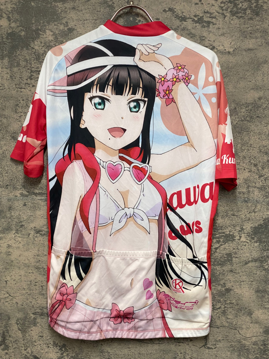 KG889 アウローラ AURORA 半袖 サイクルジャージ 白 赤 XL ラブライブ! サンシャイン!! 2022 黒澤ダイヤ Ver.