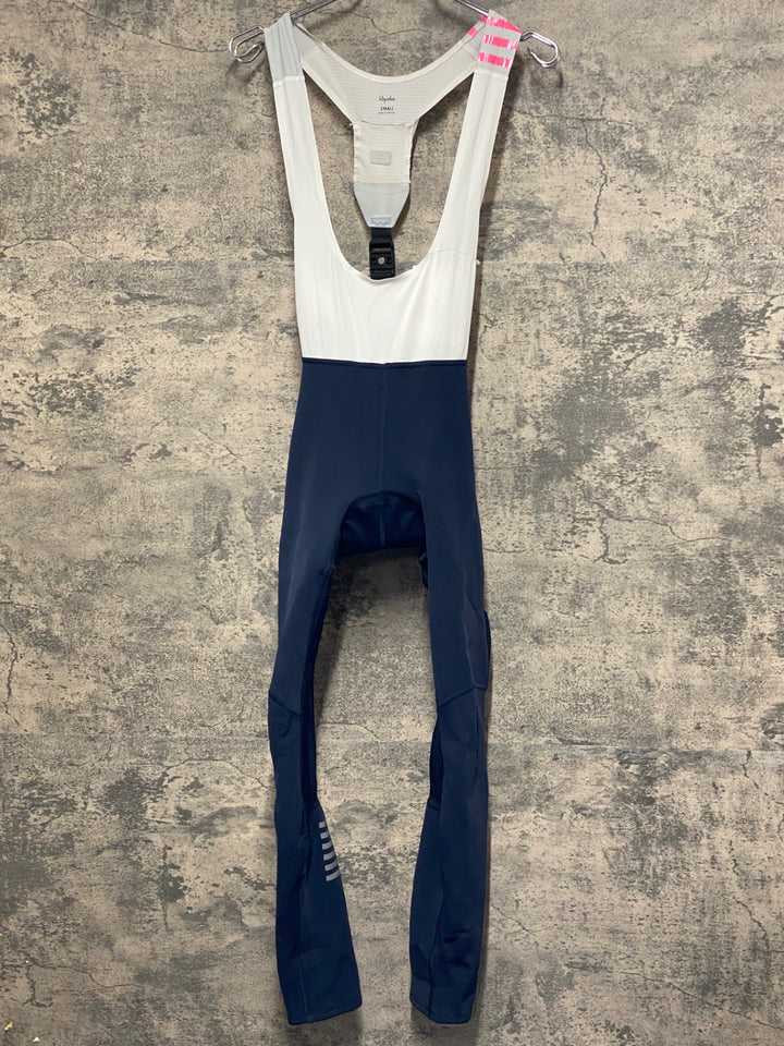 JV437 ラファ Rapha RCC WOMENS PRO TEAM WINTER TIGHTS ビブタイツ ネイビー S 手縫い加工品 裏起毛