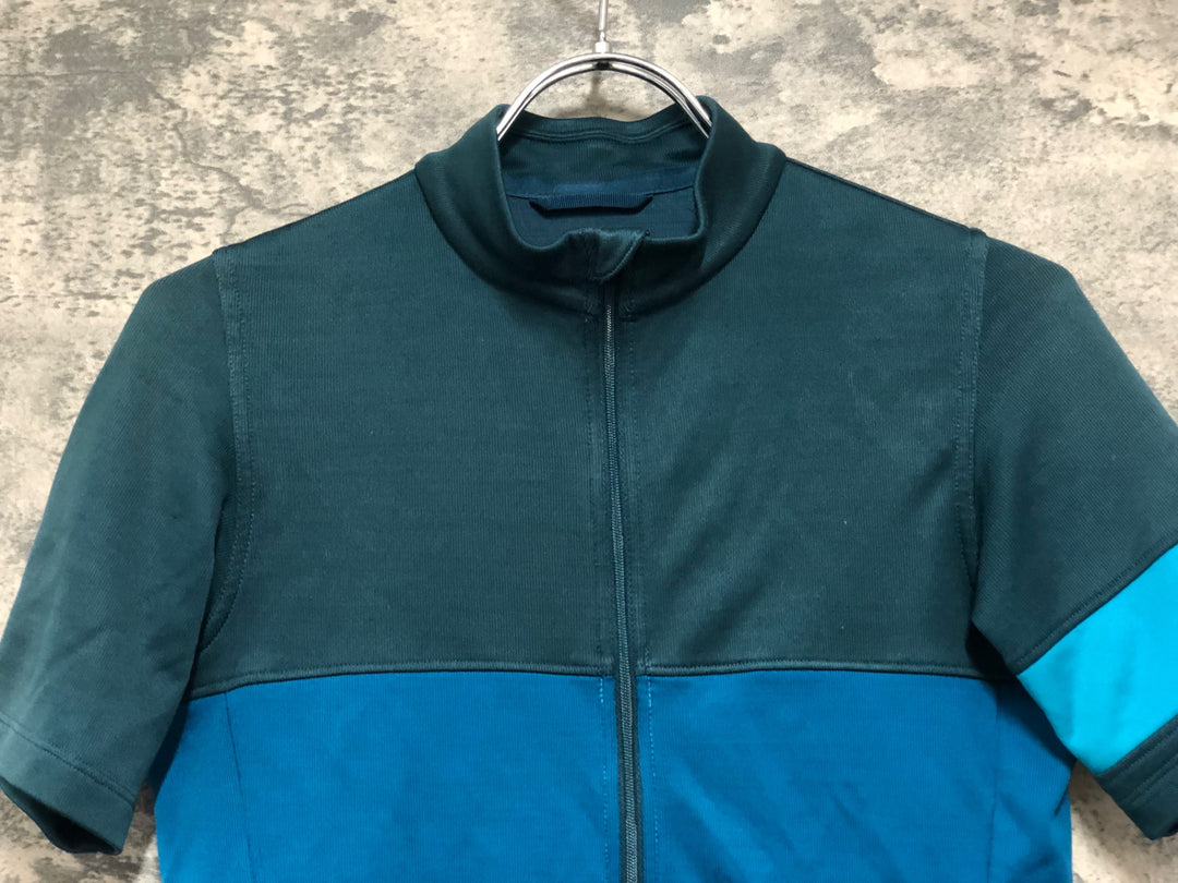JV072 ラファ Rapha SHORT SLEEVE TRICOLOUR JERSEY 半袖 深緑 ターコイズ XS