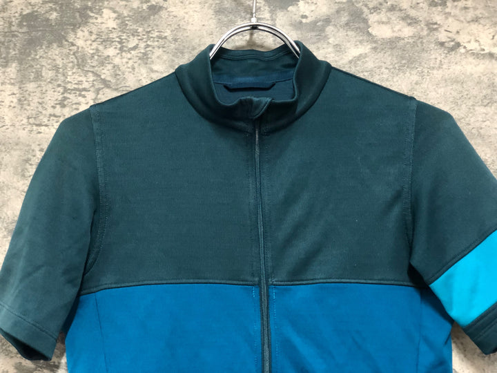 JV072 ラファ Rapha SHORT SLEEVE TRICOLOUR JERSEY 半袖 深緑 ターコイズ XS