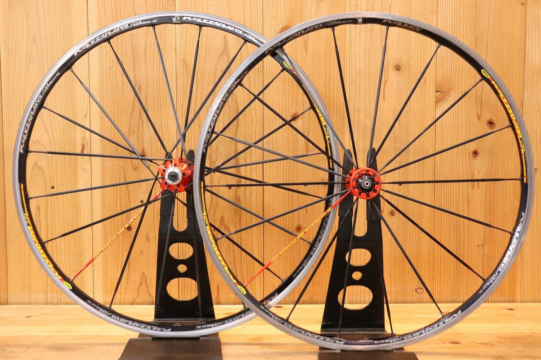 マヴィック MAVIC キシリウム KSYRIUM SL SUPERLIGHT アルミ クリンチャー ホイールセット シマノ 11/12S ナローリム 15C 【芦屋店】