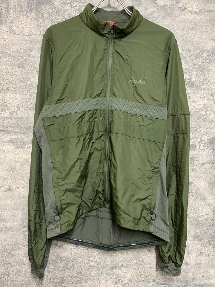 JP267 ラファ Rapha LONG SLEEVE BREVET WINDBLOCK JERSEY 長袖 サイクルジャージ カーキ XL