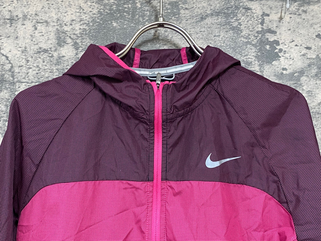 JJ629 ナイキ NIKE 長袖 ウィンドブレーカー ピンク バーガンディ S