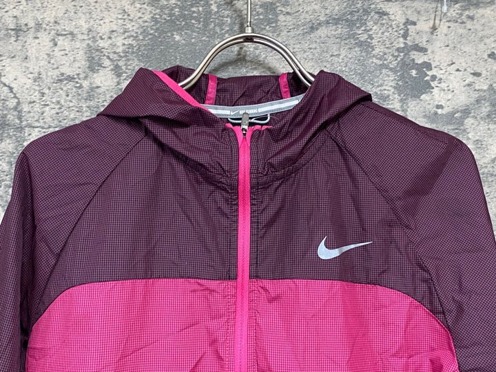 JJ629 ナイキ NIKE 長袖 ウィンドブレーカー ピンク バーガンディ S