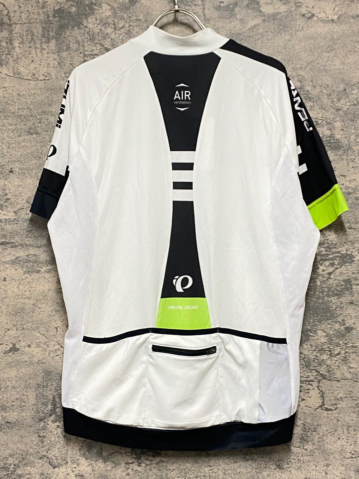 KC653 パールイズミ PEARL iZUMi 半袖 サイクルジャージ 白 黒 黄緑 BXL ※汚れ
