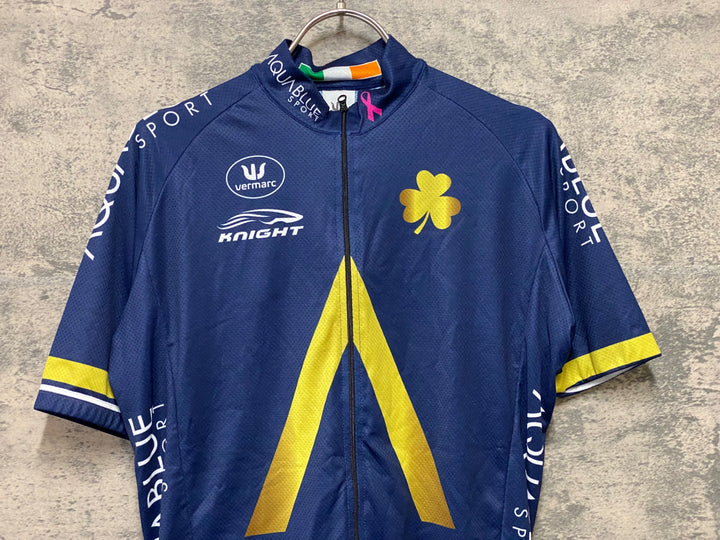 KI160 フェルマルク VERMARC 半袖 サイクルジャージ ネイビー S AQUABLUE SPORT