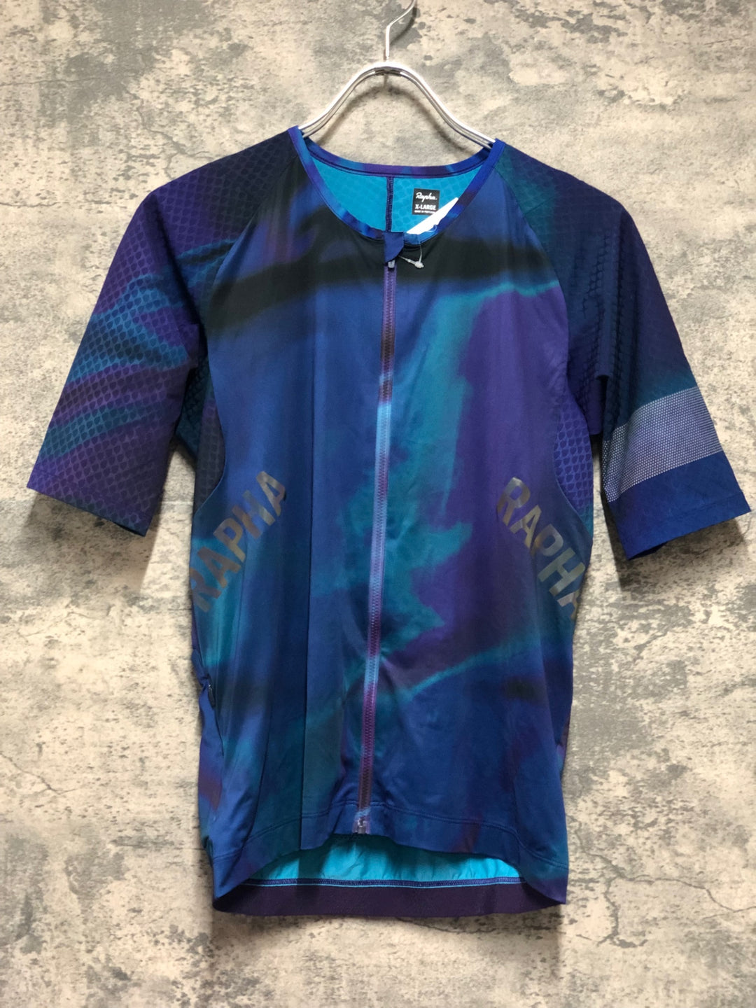 KM111 ラファ Rapha PRO TEAM AERO JERSEY OIL SLICK 半袖 サイクルジャージ 紫 XL