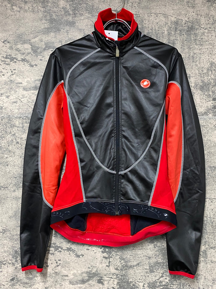 JF447 カステリ CASTELLI ROSSOCORSA レディース 裏起毛 サイクルジャケット 黒 M