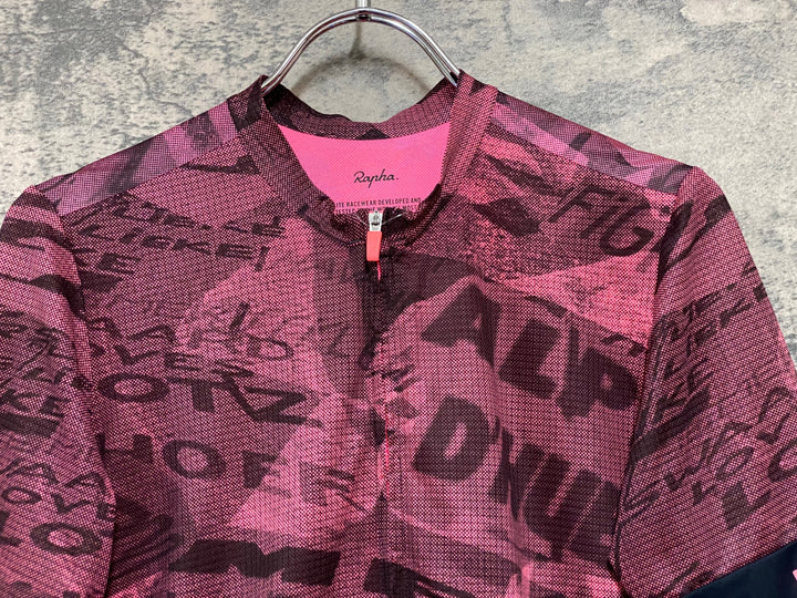 JM639 ラファ Rapha PRO TEAM FLYWEIGHT JERSEY ROAD GRAFFITI 半袖 サイクルジャージ ピンク 黒 M
