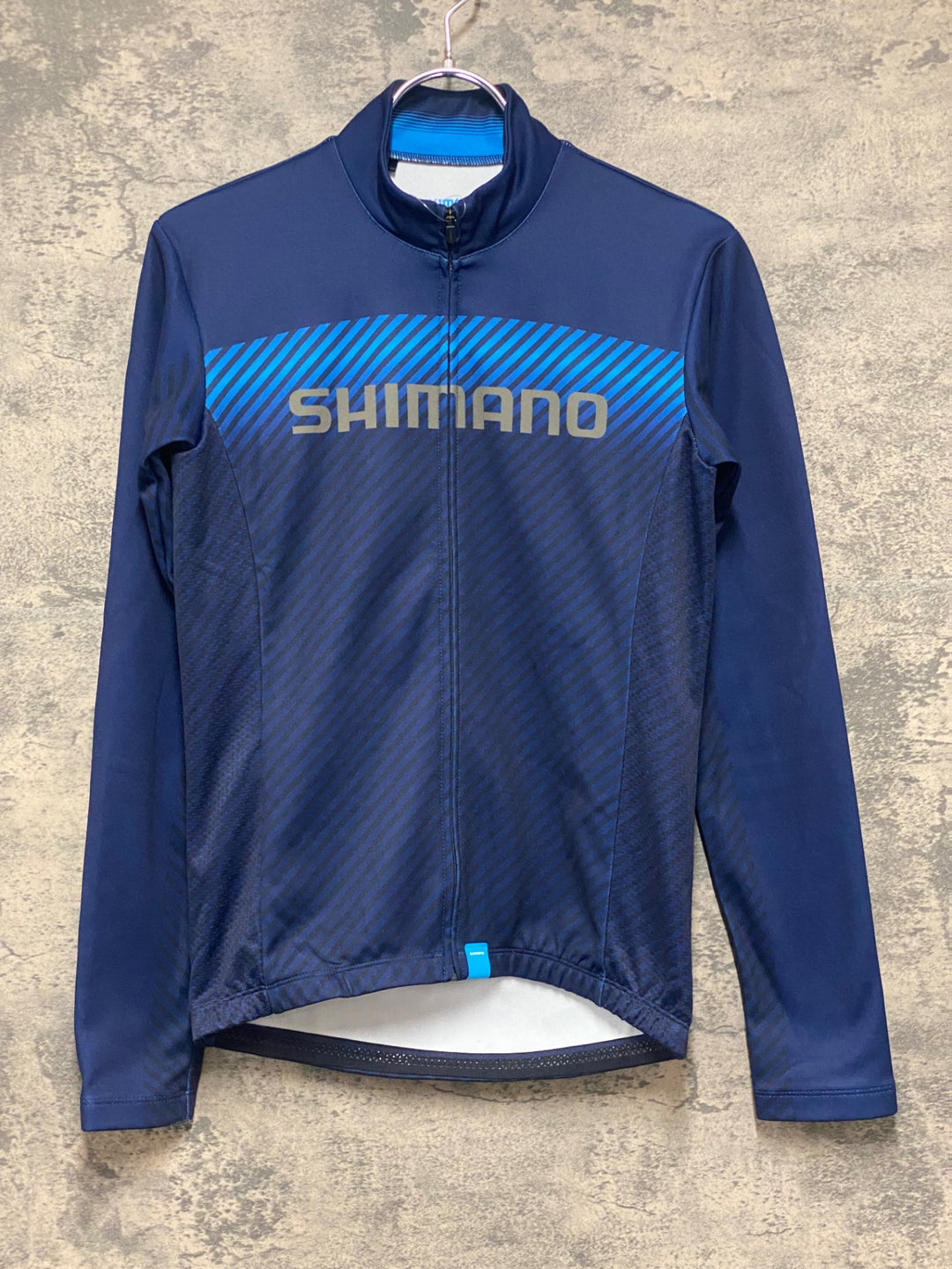 KI992 シマノ SHIMANO 長袖 サイクルジャージ ネイビー S 裏起毛