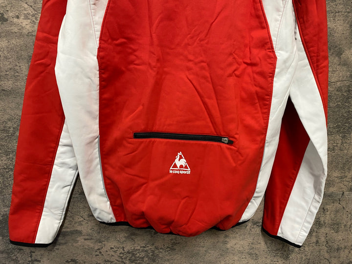 KC998 ルコックスポルティフ le coq sportif 長袖 サイクルジャケット 赤白 L 裏起毛