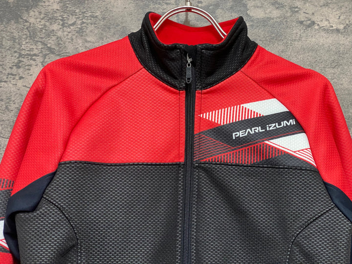 JU823 パールイズミ PEARL iZUMi サイクルジャケット 長袖 裏起毛 赤黒 M