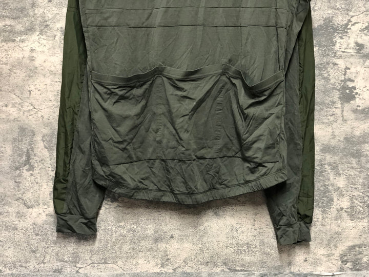 KL770 ラファ Rapha LONG SLEEVE BREVET WINDBLOCK JERSEY 長袖 サイクルジャージ カーキ XL ※擦れ