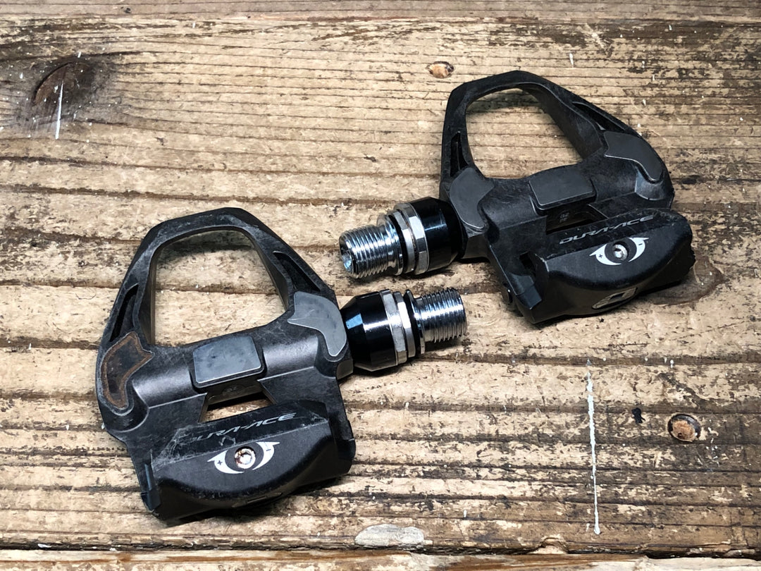 IV597 シマノ SHIMANO デュラエース DURA-ACE PD-R9100 ビンディングペダル SPD-SL ※左ペダルプレート剥がれ