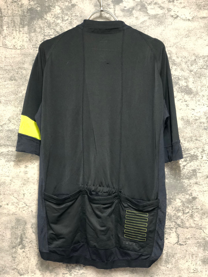 KK984 ラファ RAPHA PRO TEAM JERSEY 半袖 サイクルジャージ 黒 黄 XL ※裏地毛玉有り