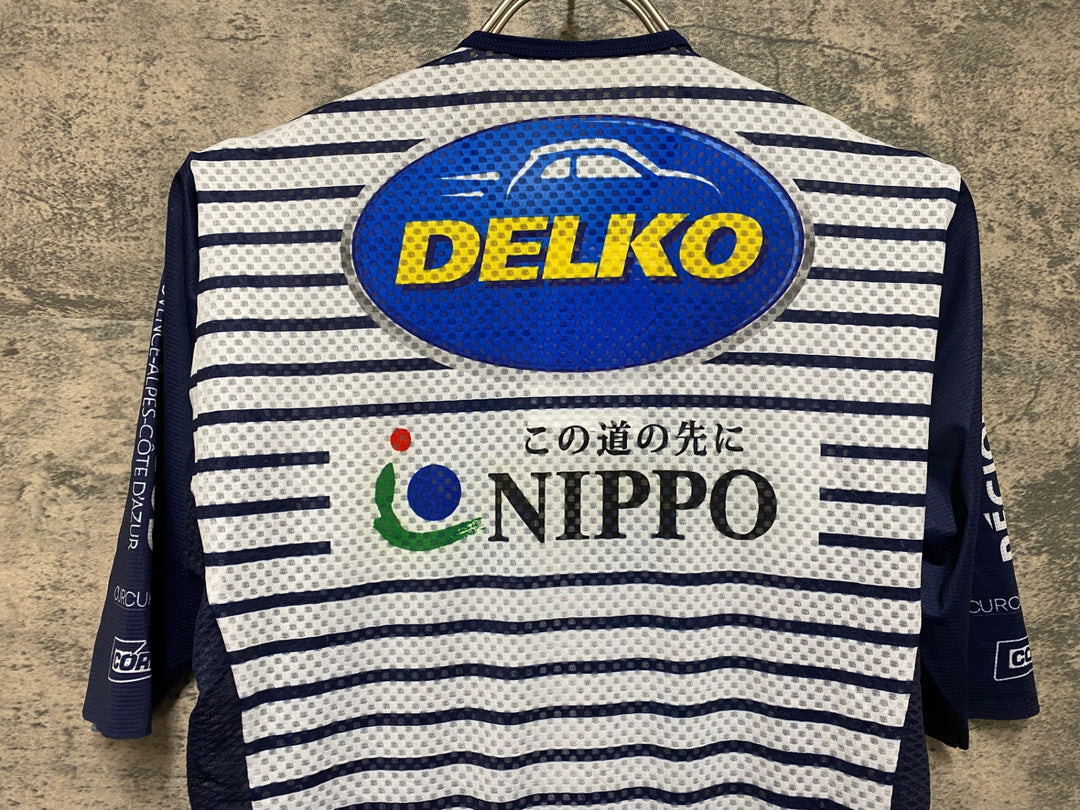 JS106 エコイ ekoi 半袖 サイクルジャージ 紺 白 5/L DELKO