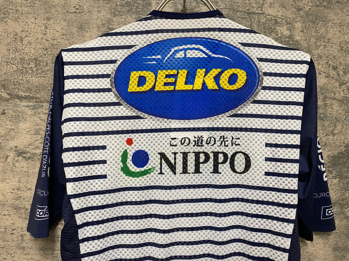JS106 エコイ ekoi 半袖 サイクルジャージ 紺 白 5/L DELKO