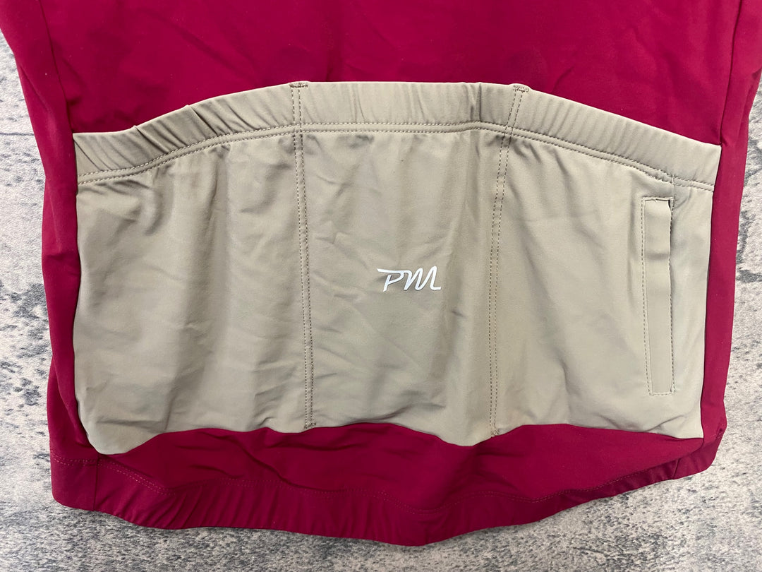 JO264 ペダルマフィア Pedal Mafia PRO JERSEY 半袖 サイクルジャージ バーガンディ ベージュ L