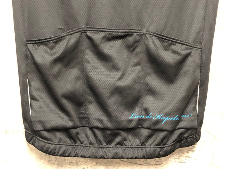 JU141 リオンドカペルミュール Lion de kapelmuur 半袖サイクルジャージ 青緑 黒 M