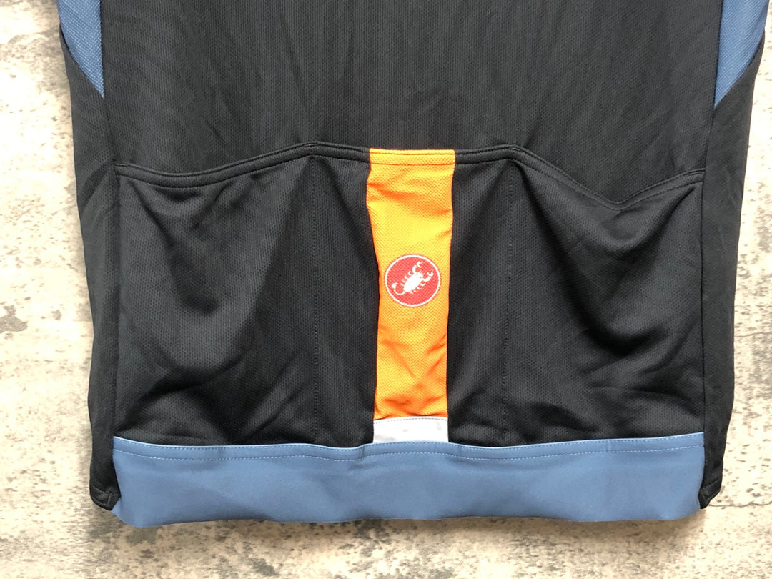 KD431 カステリ CASTELLI 半袖 サイクルジャージ 黒 S メッシュ