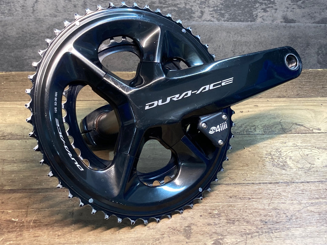 JD230 4iiii シマノ SHIMANO FC-R9200 パワーメーター クランクセット 52/36T 172.5 ※バッテリーベース割れあり